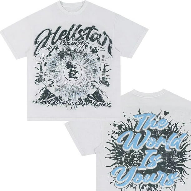 Camiseta de algodón con estampado de Hellstar para hombre y mujer, ropa Retro con estampado de Anime, Punk Rock, Tops de verano, Streetwea High Street, novedad xuanjing unisex
