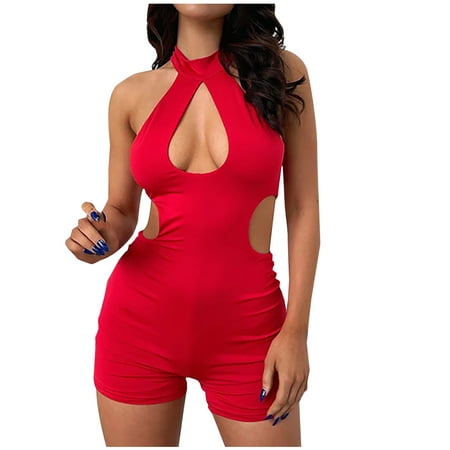 

Penkiiy Ladies Seamless Solid Color Shaper Abdominal Lifter Hip Shaper Underwear Stretch Slimming Body Corse Jumpsuits Bodysuit Halter Hollow Out Spaghetti Straps Bodycon Red 8 on Clearance