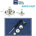 thumbnail image 2 of 12 Sets Silver Jeans Buttons Replacement 17mm No Sewing Metal Button Repair Kit Nailess Removable Jean Buttons Replacement Combo Thread Rivets and Screwdrivers, 2 of 7