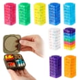 thumbnail image 2 of 7pcs Pill Box Organizer Small Compact Modular Design Detachable High-visibility Color Container for Medication And Supplements, 2 of 8