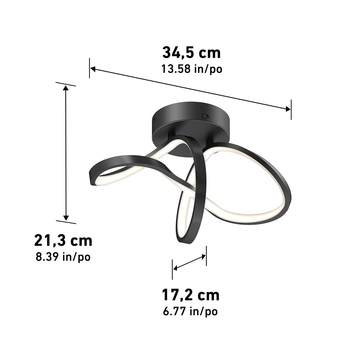 Artika Loop Flush Mount Light 3 CCT Black