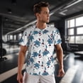 thumbnail image 3 of Wukai Lilies Flowers Print Men's Short-Sleeved Mesh T-Shirt,Quick-Dry Short Sleeve Workout T-Shirt-X-Small, 3 of 8