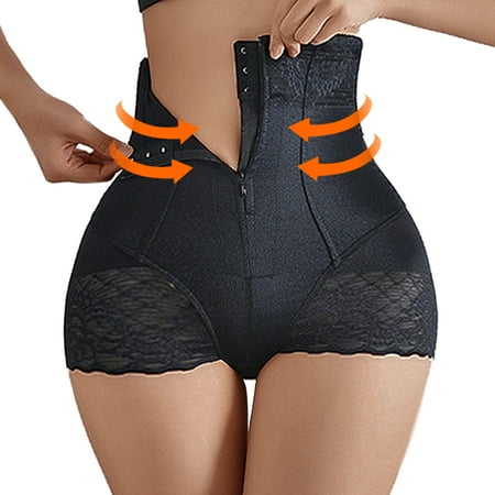 

Ladies Sexy Lace High Belt Zipper Body Shaping Panties