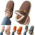 thumbnail image 6 of Fashionable Women's Slippers Comfortable Indoor Outdoor Footwear for Autumn Winter Thickened Solid Color Couple Style Shoes, 6 of 7