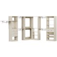 thumbnail image 6 of Homieasy Closet system with 5 wooden drawers, 7 hanging rods and corner tower, corner closet system with hanging, 132" L-shaped walk-in wardrobe organizer, 2000+ lbs capacity, set of 3, White Oak, 6 of 7
