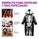 thumbnail image 3 of Disfraz Halloween Hombre De Calavera Esqueletos Halloween Cosplay Fiesta Niños Xtellar negro, 3 of 4