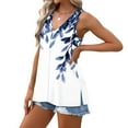 thumbnail image 5 of Royisotas Casual Women Tops Sleeveless Summer TShirts V-Neck Print Shirts, 5 of 7