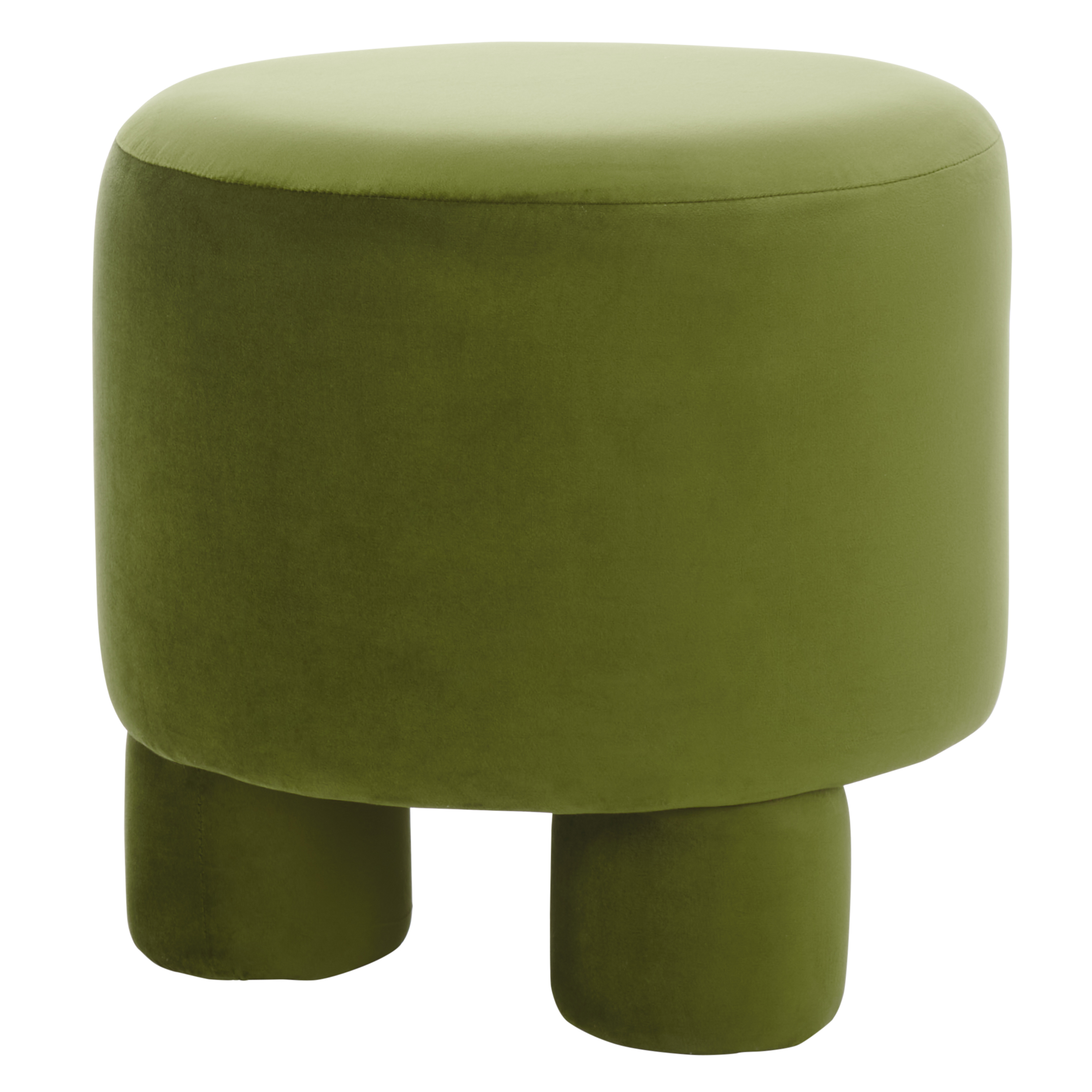 Safavieh Naref Mid-Century Round Ottoman, Olive