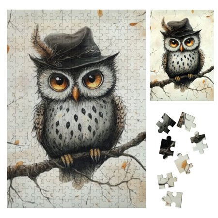 PALNKART Owl Wooden Jigsaw Puzzle Vertical Style Educational Gift for Family Friends 300PCS