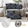 thumbnail image 6 of Boho Southwest Outdoor Waterproof Pillow Covers, Blue Gray Ethnic Aztec Abstract Pattern Decorative Square Throw Pillowcase Sofa Cushion Sham for Patio/Couch/Chair, 24"x24" 2 Pack, 6 of 8