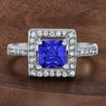 thumbnail image 2 of ELYA Jewelry Women's Cushion-Cut Blue Cubic Zirconia Sterling Silver Ring, 2 of 4