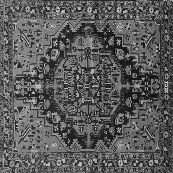 Ahgly Company Indoor Square Persian Gray Traditional Area Rugs, 4' Square