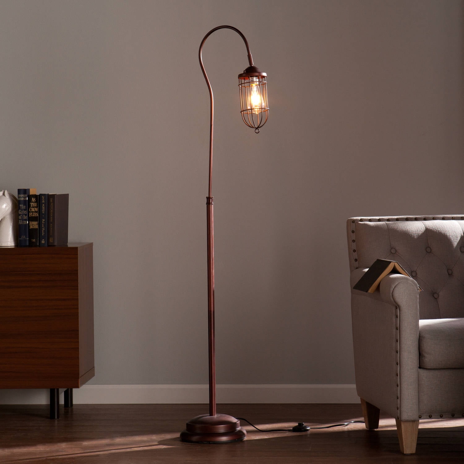 Southern Enterprises Terrance Industrial Edison Style Floor Lamp, Brushed coppery bronze by Southern Enterprises