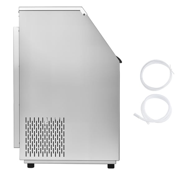 KFFKFF 300lbs/24H Commercial Ice Maker, Produces 126 Ice Cubes in 15 Minutes, Freestanding Ice Machine with 88lbs Storage Capacity for Bar, Office, or Restaurant, Featuring LED Display