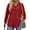 Wine-Red, variant on WellSize Hoodies for Women Plus Size Long Sleeve Lightweight Sweatshirts Button Tunic Fall Tops V Neck Pullover