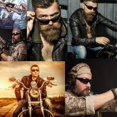 thumbnail image 2 of Super Dark Lens Black Sunglasses | Biker Style Rider | Wrap Around Frame, 2 of 2