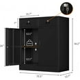 thumbnail image 3 of CJF Metal Storage Cabinet, Locking Cabinet with Adjustable Shelf and 2 Drawers, Metal Cabinets for Office, Home, Garage 36" H x 32" W x 16" D (Black), 3 of 16