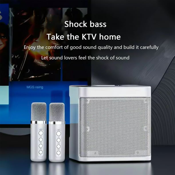 hoksml Electronics KTV Set K Song Audio Wireless Bluetooth Dual Microphone  Speaker Microphone All-in-one Machine Clearance 