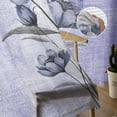 thumbnail image 5 of Purple Floral Semi Sheer Curtains 108 Inch Length 2 Panels Set, Vintage Botanical Gradient Pastel Painting Sheer Kitchen Curtain Privacy Voile Window Curtain for Living Room Bedroom Rod Pocket Drapes, 5 of 7