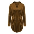 thumbnail image 4 of Lovskoo 2024 Womens Velvet Dress V-Neck Long Sleeve Oversized Mini Party Cocktail Boyfriend Dress Gold, 4 of 6