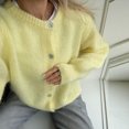 thumbnail image 1 of Chaqueta Lisa holgada con solapa para mujer, abrigo de manga larga con doble botonadura y bolsillo, informal, combina con todo, otoño e invierno, 2024, 1 of 5