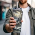 thumbnail image 5 of WWII Navy Destroyer 20oz Insulated Water Bottle Skinny Tumbler Includes Straw, 5 of 7