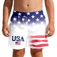 thumbnail image 2 of HOWPAY Swim Trunks Boys Independence Day Patriotic Print Elastic Waist Beach Shorts Summer Bathing Suit Casual Athletic Quick Dry Swimwear White, 2 of 4
