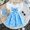 v#1642Sky Blue3412, variant on HAYIMI Kids Outfit Sets Children Casual Comfortable Stylish Fly Sleeved Bowknot O-Neck Tshirts Shorts Holiday Cartoon Clothes Sets