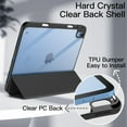 thumbnail image 3 of JETech Case for iPad (A16) 11th/10th Generation (2025/2022) with Pencil Holder, Clear Transparent Back Shell Slim Stand Shockproof Tablet Cover, Auto Wake/Sleep (Black), 3 of 7