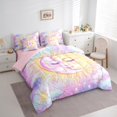 thumbnail image 3 of Homewish Bohemian Moon Sun Twin Bedding Sets 7-Piece for Teens Boys Girls,Purple Golden Bedding Comforter Set Microfiber,Boho Theme Breathable Sheet Sets,Ultra Soft Home Decor,Reversible, 3 of 8