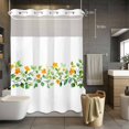 thumbnail image 5 of Flower Leaf No Hooks Shower Curtain with Snap-in Liner Spring Watercolor Floral Plant Botanical Watercolor Shower Curtains for Bathroom, Waterproof, Easy Install, Washable 60"x72", 5 of 9