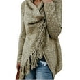 thumbnail image 3 of CEASIKERY Women's Tassel Hem Sweater Long Cardigan Knitwer Pullover Poncho Coat, 3 of 5