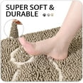 thumbnail image 2 of Lochas Bath Rugs Dog Chenille Shaggy Washable Non Slip Entry Rug Door Mat Bathroom Mat Absorbent Carpets,30"x48",Khaki with Print, 2 of 7
