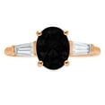 thumbnail image 7 of Three-Stone Engagement Ring for Women - 2.5ct Natural Onyx in 14K Rose Gold Promise Ring, 7 of 7