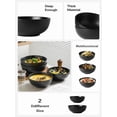 thumbnail image 3 of Large 55 Ounce Ceramic Bowls Set of 2, Matte Black, Microwave & Dishwasher Safe, Stylish Serving Dishes for Entertaining, 3 of 5