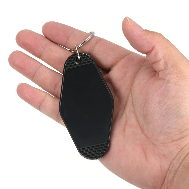 Unique Bargains Vintage Motel Keychain Blank Hotel Keychains Key Tags Black