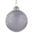 thumbnail image 4 of Northlight 3ct Purple Glass Ball Christmas Ornaments with Snowflakes 3" (80mm), 4 of 6