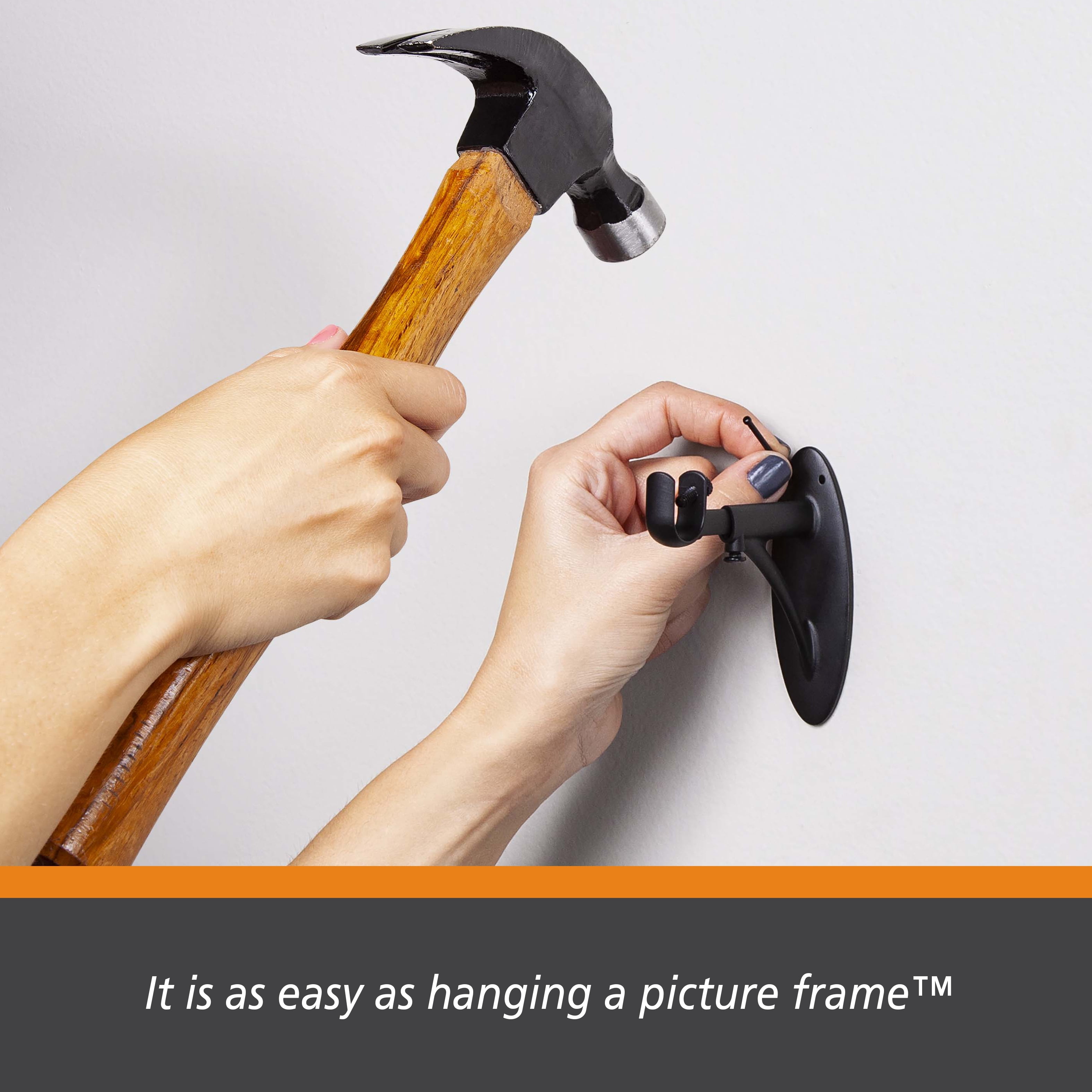 Kenney Fast Fit Easy Install 5/8" Diameter Adjustable 3-4" Curtain Rod Bracket, Black
