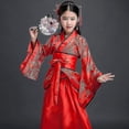 thumbnail image 2 of Traje de bata de seda china para niñas y niños, Kimono chino tradicional Vintage étnico, disfraz de baile de coro de estudiantes Hanfu, 2 of 4