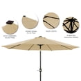 thumbnail image 6 of Mondawe 9ft Patio Umbrella 32 LED Solar Light Market Umbrella Taupe with Tilt and Crank, 6 of 11