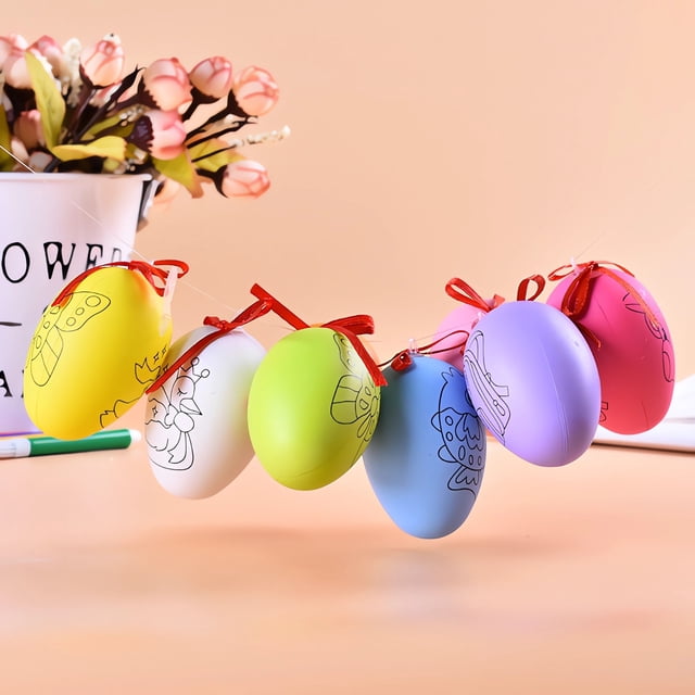 Xihbxyly Juego de Huevos de Pascua Diy, Suministros para Pintar, Decoraciones Festivas Artesanales, Diversión Creativa, Decoración Navideña, Actividad Familiar, Juego de 10 Piezas, Colores Vibrantes,