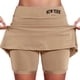 thumbnail image 1 of Falda culotte de talle medio para mujer: cintura elástica, bolsillos laterales, diseño fluido en capas, falda estampada informal para el verano., 1 of 5