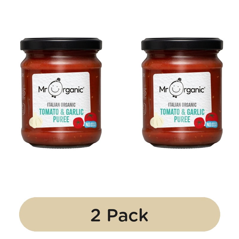 Mr Organic Tomato & Garlic Puree 200g, British Import (Pack of 2)