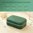 thumbnail image 3 of Casegrace Vintage Style Velvet Jewelry Box With Zipper Lock Elegant Double Layer Storage for Earrings Rings Necklaces Travel Jewellery Gift Case for Women Girls, 3 of 8