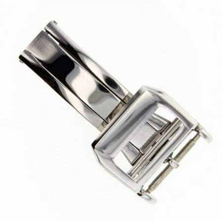 Deployant Deployment Buckle Clasp - 18MM DEPLOYMENT LEATHER BAND BUCKLE CLASP FOR IWC PILOT AQUATIMER SHINY