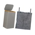 thumbnail image 4 of Cesto para la colada, cesta de almacenamiento para ropa sucia con tapa, almohadas con asas, organizador con bolsa interior para guardería familiar Gris, 4 of 9