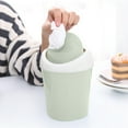 thumbnail image 4 of Green Desk Trash Can,6.69*4.13 In Mini Desk Trash Can,Plastic Trash Can with Swing Lid for Home, Office, Kitchen, Vanity Tabletop, Bedroom, Bathroom, 4 of 5