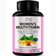 Vegan Women's Daily Multivitamin with Organic WholeFood Based Natural Ingredients, Ginger, Maca, Multi-Vitamin B Complex & More - Menopause & Energy Support, Immune System Booster -90 Capsules