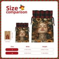 thumbnail image 3 of KLL Whimsical Flower Crown Maiden for Christmas Gift Bag,Christmas Burlap Goody Gift Bags with Plaid Drawstrings for Xmas Presents Holiday Party Favor Treats Candy-Black, 3 of 8