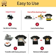 TransOurDream Printable Heat Transfer Paper for Dark and Light T Shirts (10+10+2 Sheets, 8.5x11, Mix Pack) Iron on HTV Vinyl Transfers Paper for Inkjet Printers (D1L2)